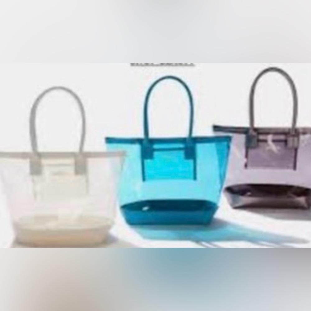 Neiman Marcus Clear VIP Tote Bag - White or Taupe - NWT - Picture 2 of 9